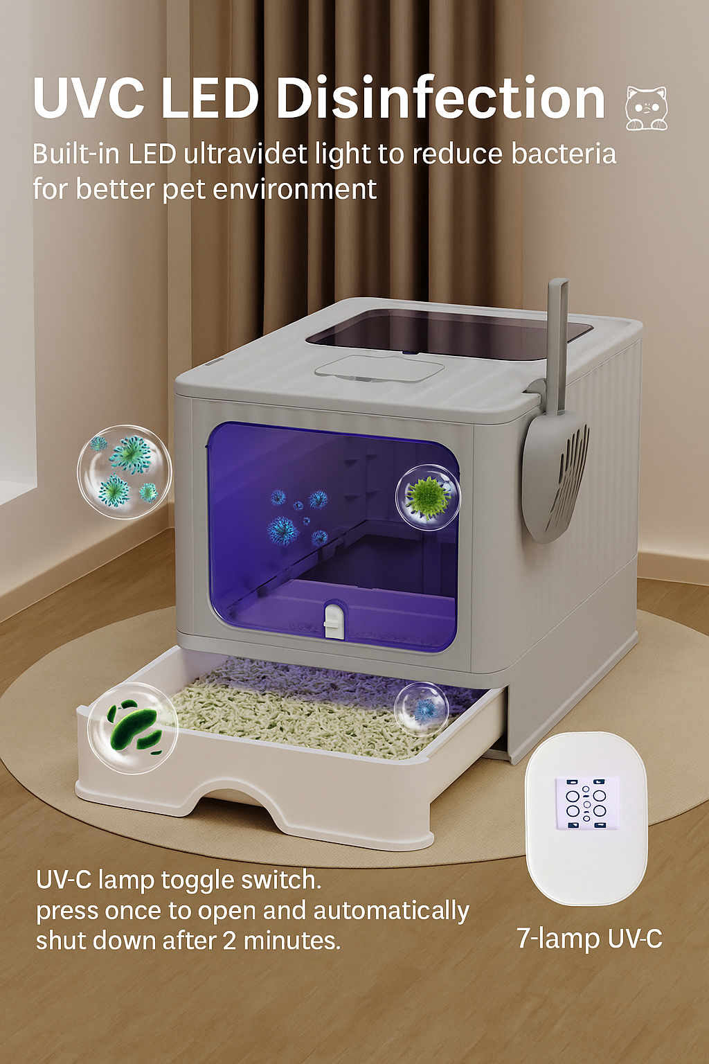 Extra Large Enclosed Cat Litter Box