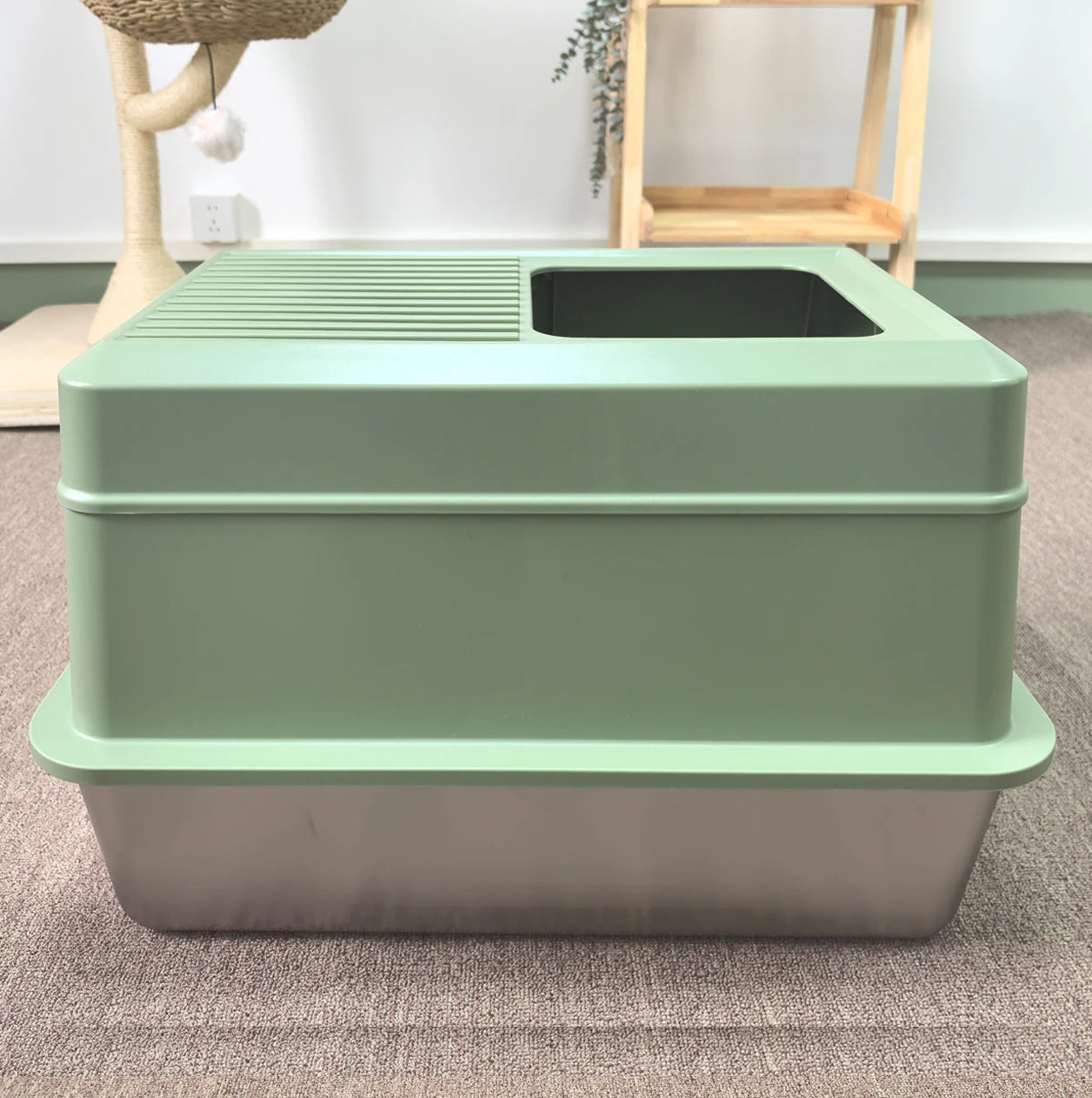 Stainless Steel Enclosed Cat Litter Box with Lid