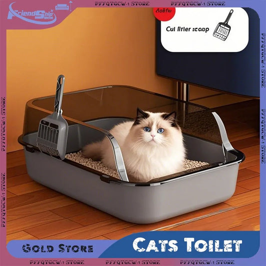 Cats Toilet Cat Litter Box Semi-enclosed